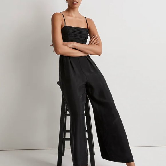 NWT Madewell Ruched Crop Straight Leg Jumpsuit sz 0 - Picture 5 of 12
